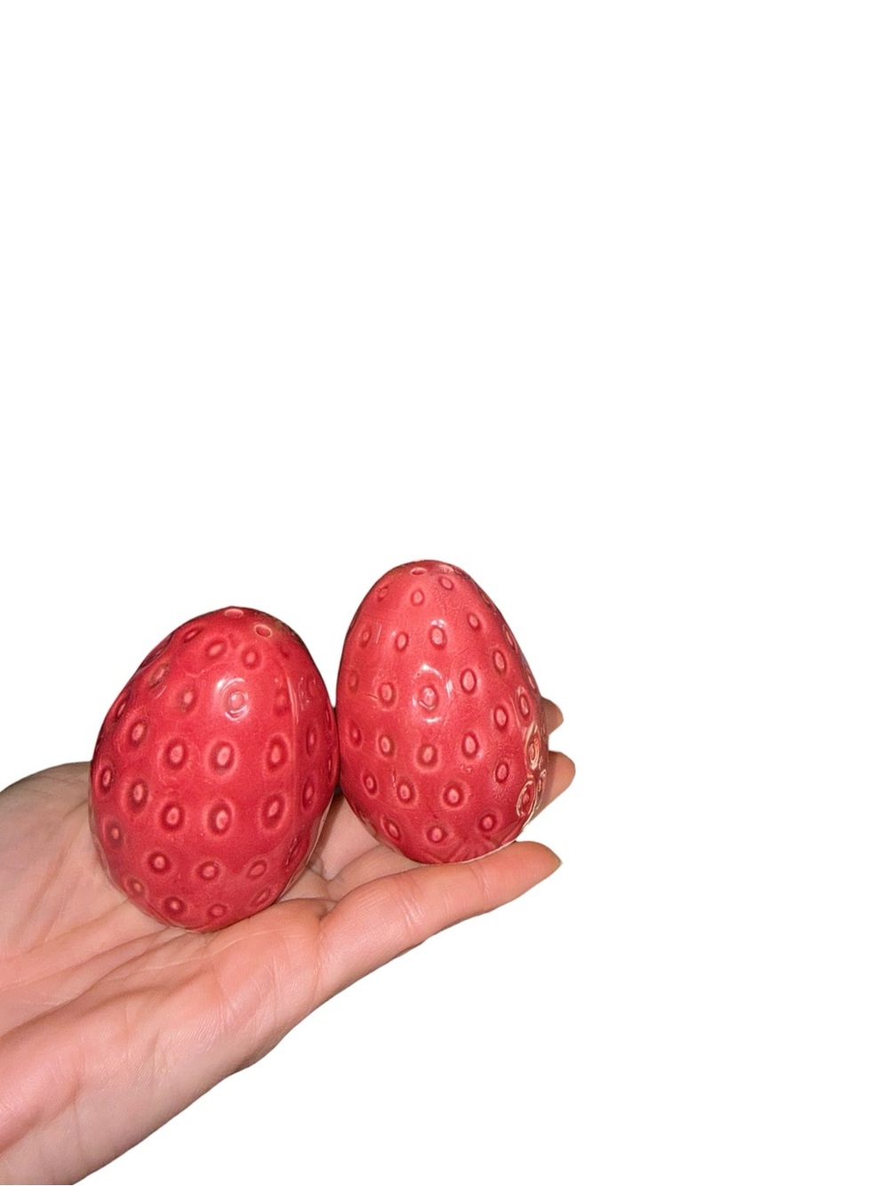 Vintage strawberry salt and pepper shakers